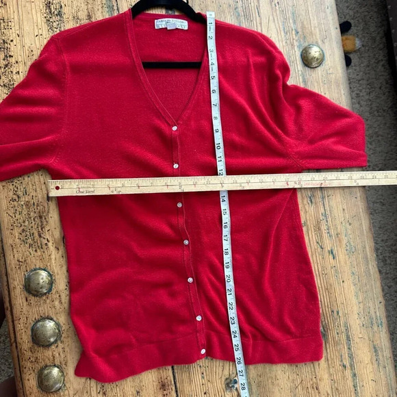 Carolyn Taylor Red Cardigan Size Large - Picture 4 of 7